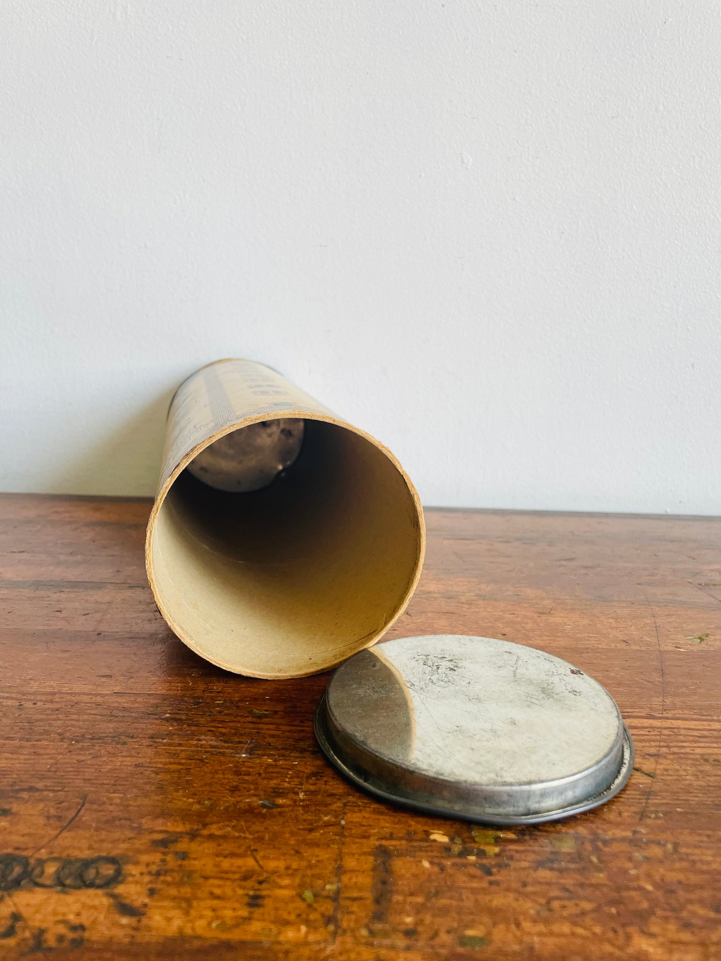 Vintage Cardboard & Metal Canister with Lid - Danish Agricultural Marketing Board Copenhagen - Made in Denmark