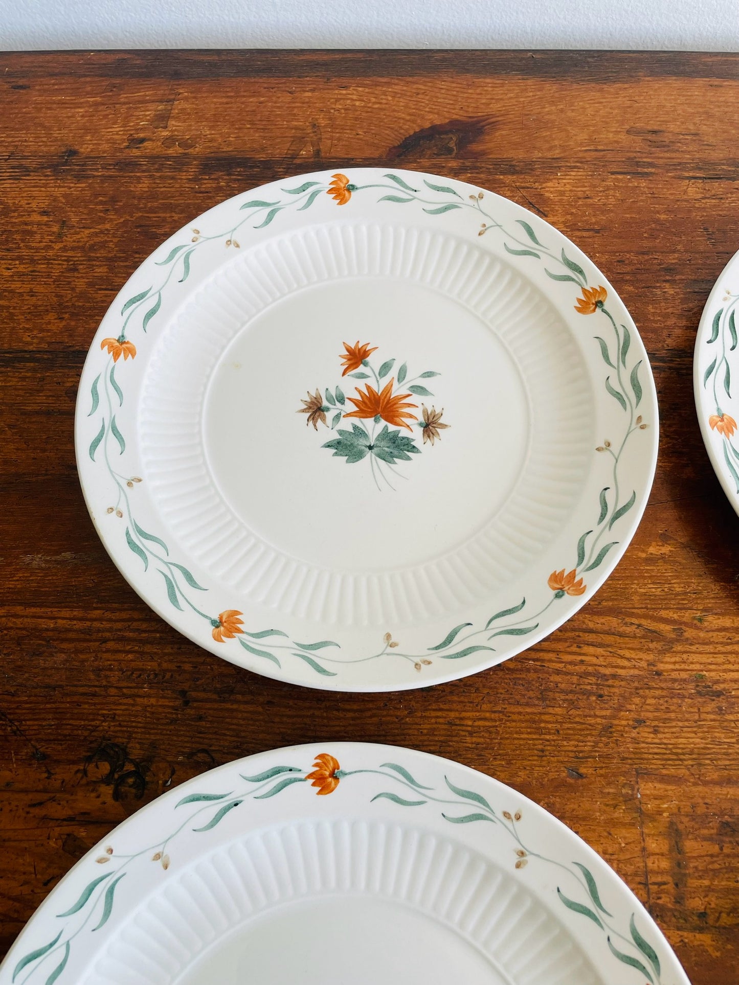 Adams Real English Ironstone Micratex Side Dish 8" Plates - Bittersweet Flower Pattern - Set of 4