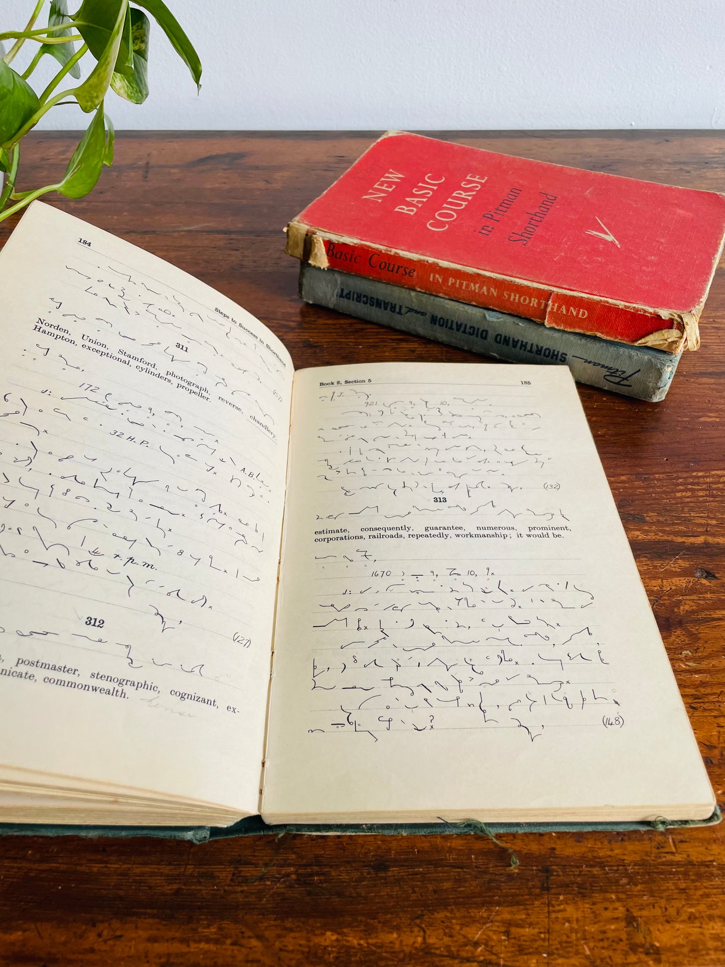Shorthand Clothbound Hardcover Book Bundle - Set of 3 - Pitman Shorthand Dictation & Transcription, New Basic Course in Pitman Shorthand (1962), & Steps to Success in Shorthand Book II (1948)