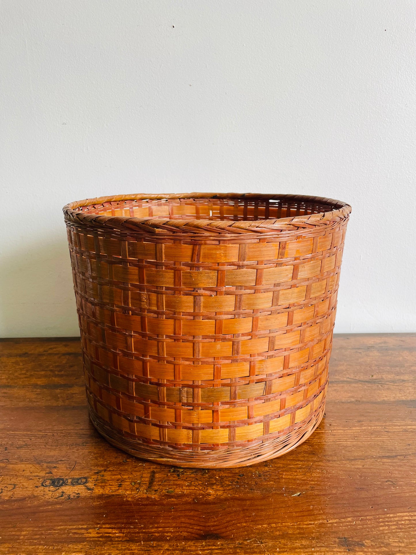 Large Round Woven Basket - Planter, Wastepaper, or Convert into a Lamp Shade!