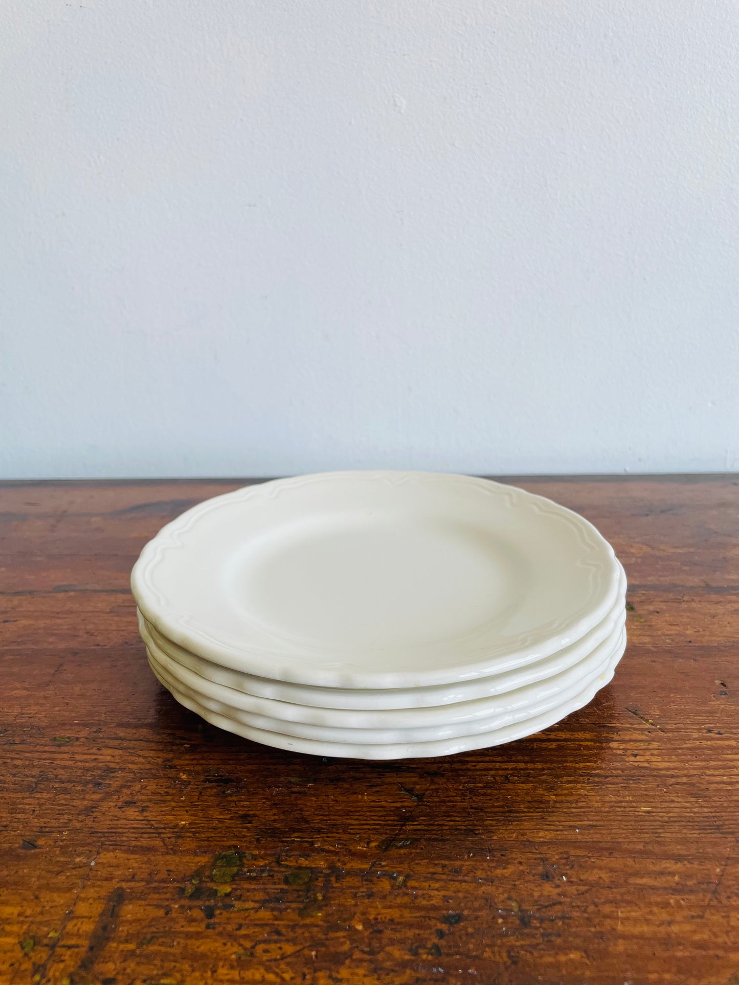 White Royal Art Pottery English Ironstone 7" Side Dish Plates - Set of 5