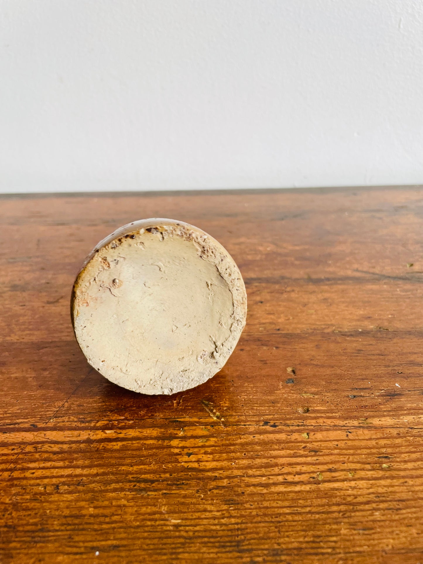 Antique Brown Salt Glaze Stoneware Pottery Cone Shaped Ink Well Bottle - Makes a Great Bud Vase!