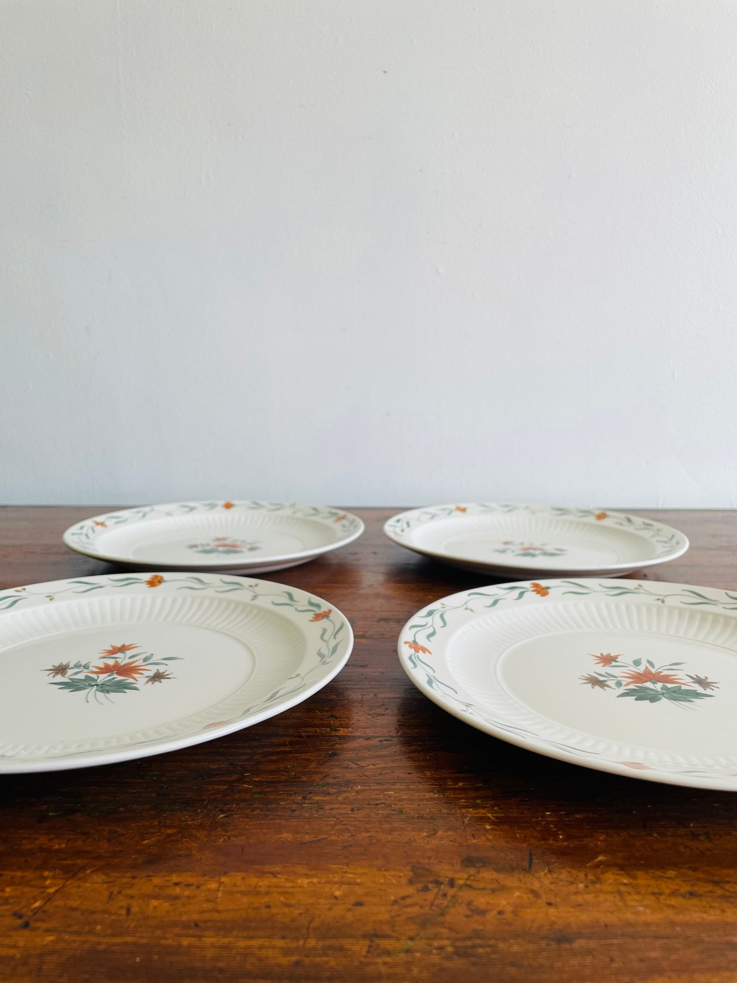 Adams Real English Ironstone Micratex Side Dish 8" Plates - Bittersweet Flower Pattern - Set of 4