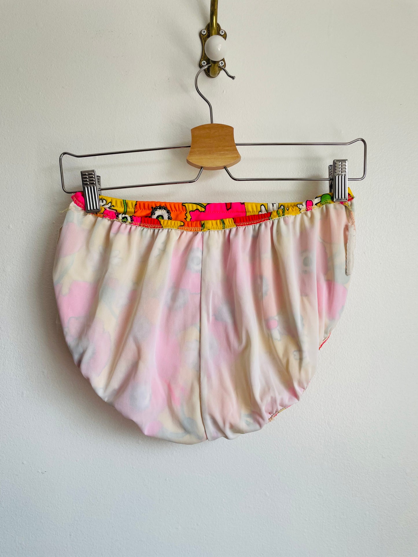 Groovy Sears Junior Bazaar Two Piece Sun Lounge Set or Swimsuit with Bright Flower Pattern - Wear Separately or Together - Bottoms & Tank Top - Please Read