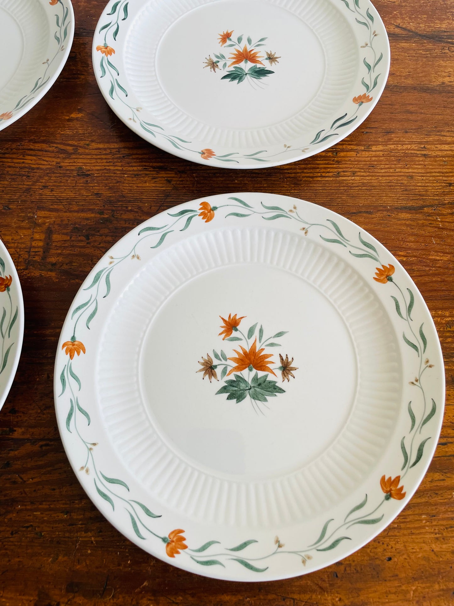 Adams Real English Ironstone Micratex Side Dish 8" Plates - Bittersweet Flower Pattern - Set of 4