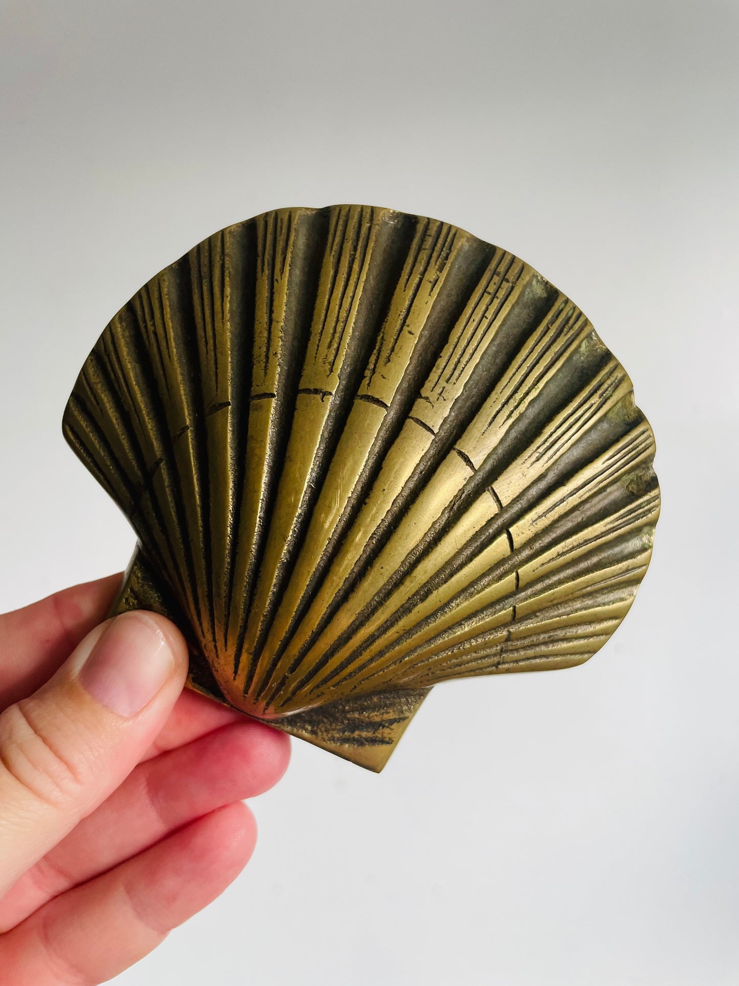 Vintage Brass Clam Shell Seashell - Pier 1 Imports - Made in Korea - Includes Screws & Ledge - Might Originally Be A Bookend?