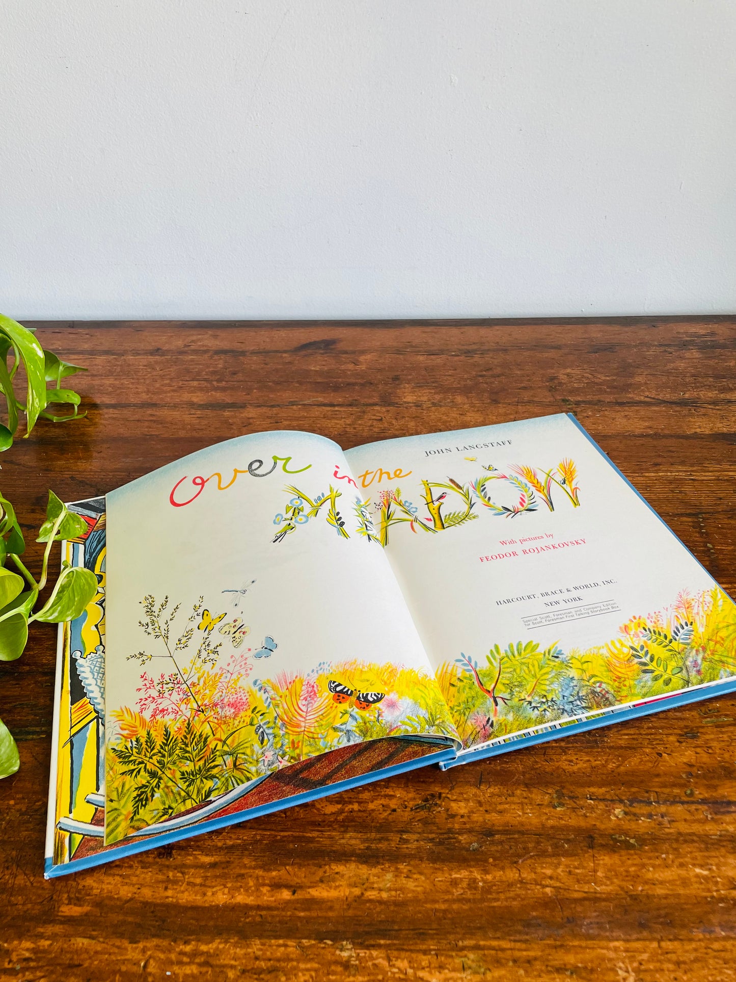 Over in the Meadow Hardcover Children's Book by John Langstaff & Illustrated by Feodor Rojankovsky - Includes Vinyl Record (1957)