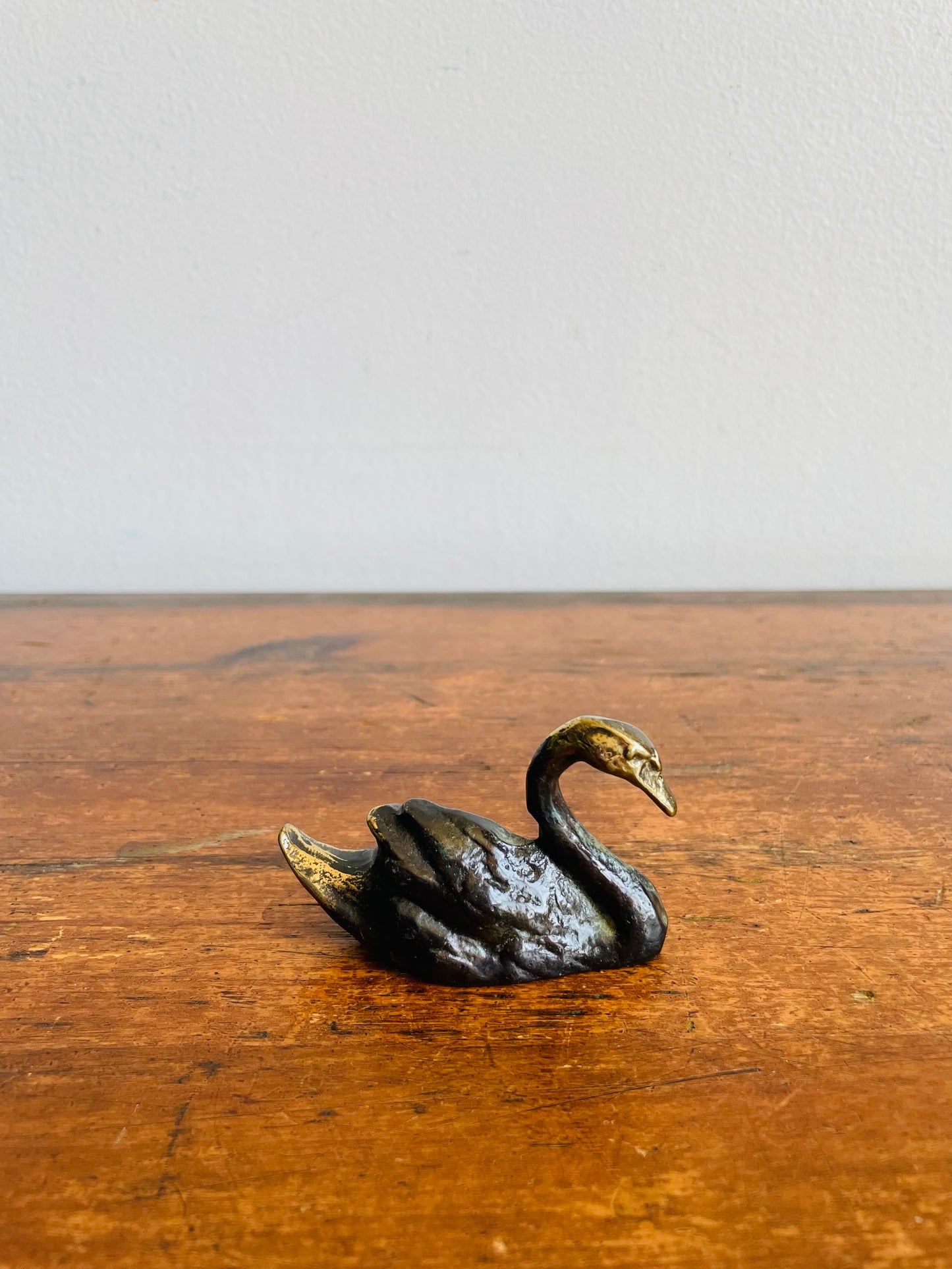 Vintage Scott Nelles Cast Bronze Swan Bird Figurine - Could be Used as a Ring Holder