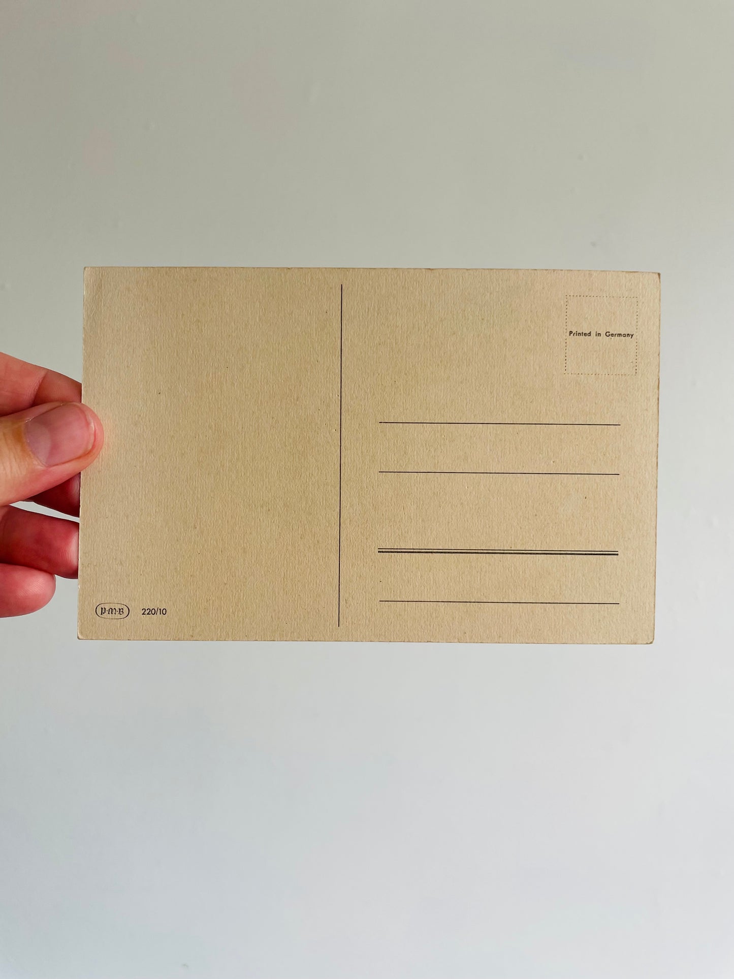 Blank Postcard with Purple & Blue Flowers Graphic - Found in Lisbon, Portugal