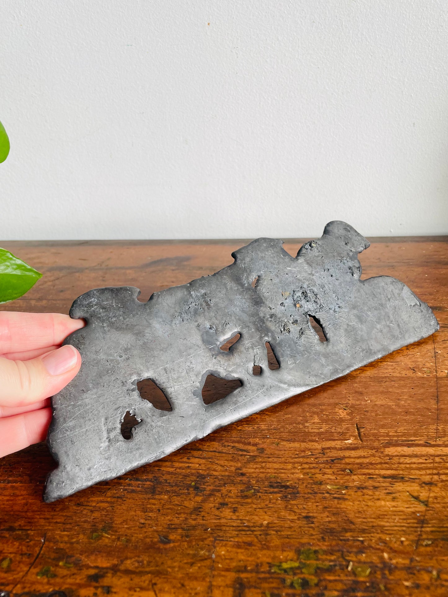 Vintage Very Sturdy & Heavy Cast Iron Wall Relief Plaque Picture - Herd of Sheep in Black Silhouette