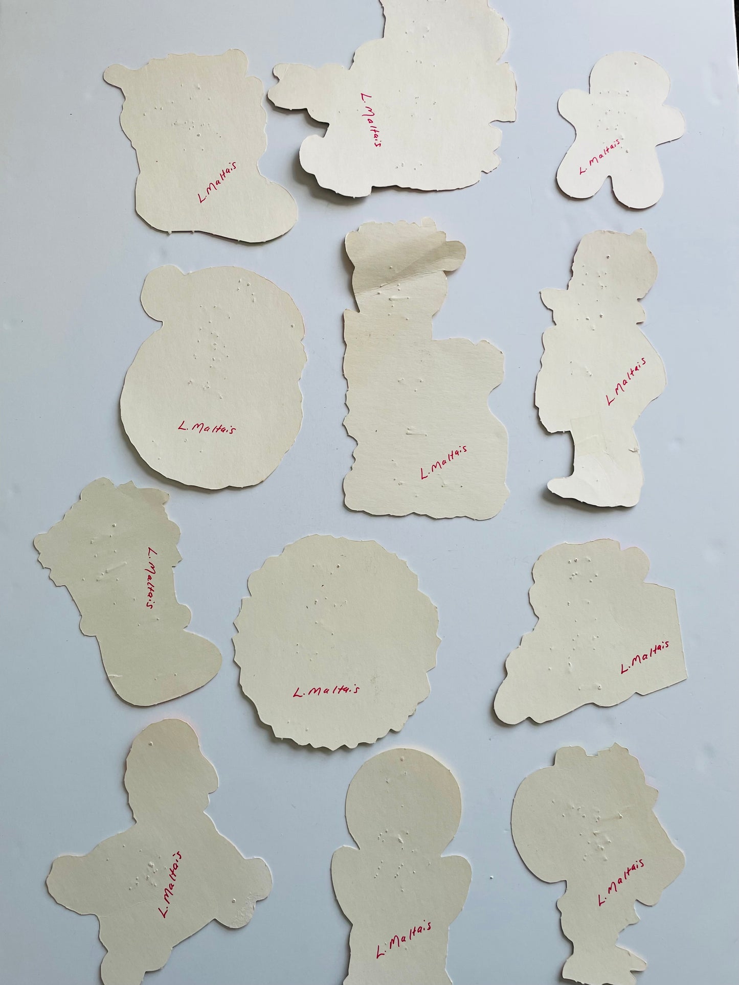 Vintage Collection of Small Christmas Cardboard Cutouts - Set of 12 - Eureka Christmas Punch-Outs