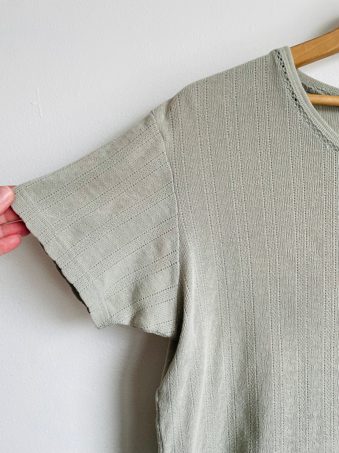 Oblige 100% Cotton Sage Green Cottagecore T-Shirt - Made in Hong Kong - Size Small