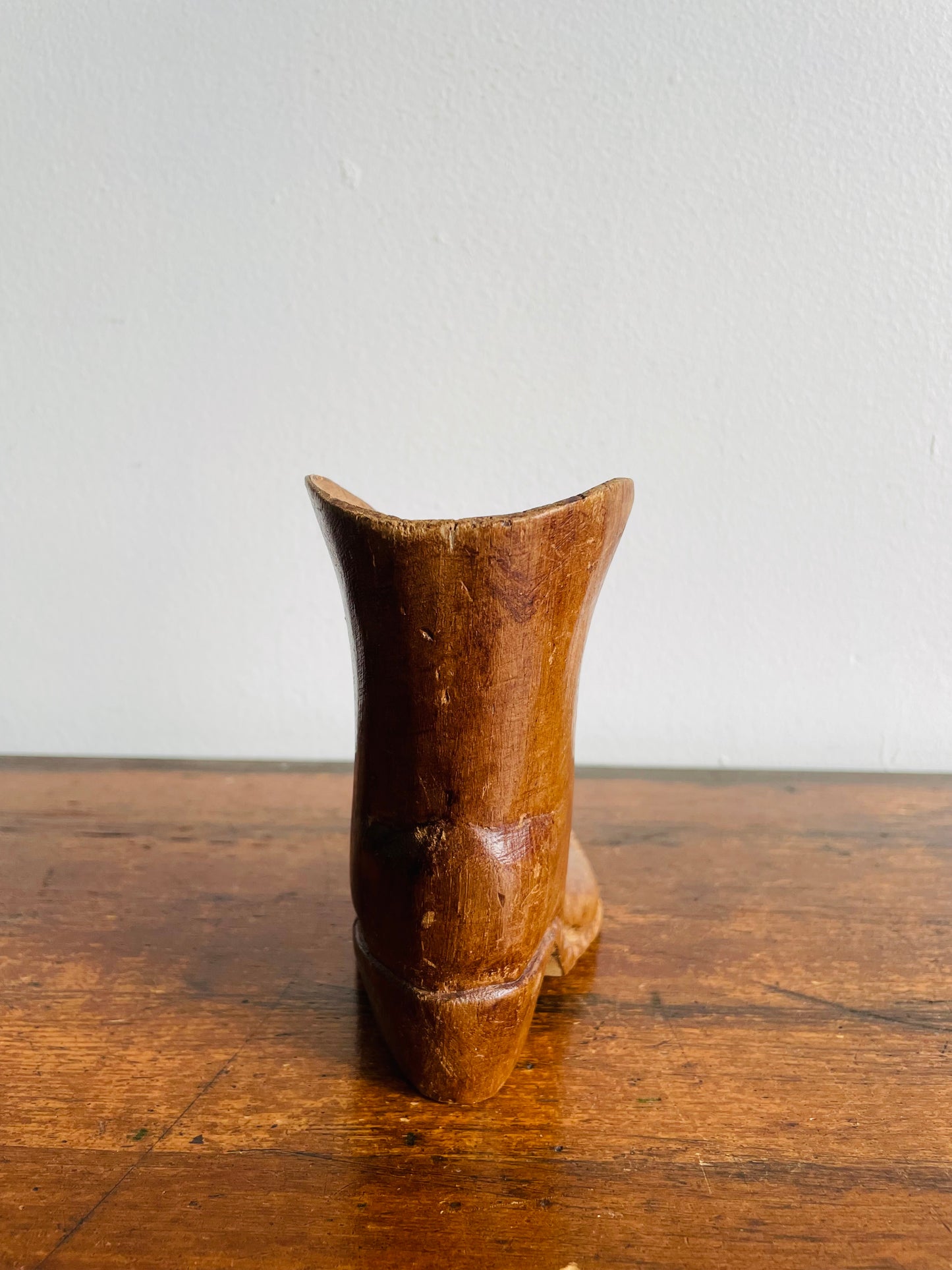 Handmade Wooden Boot Shoe - Carved From a Single Piece of Wood!