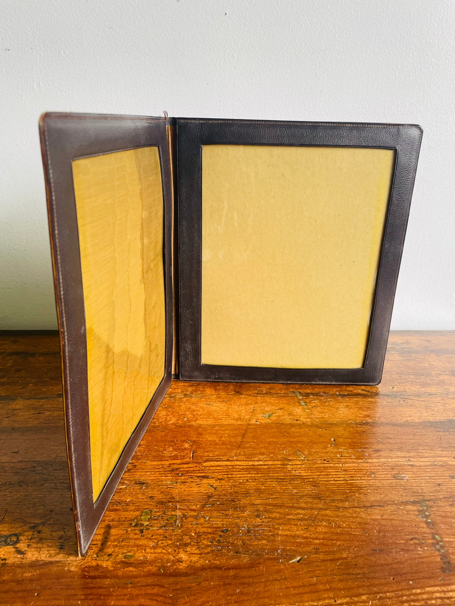 Bliss London Folding Leather Double Picture Frame - Made in England - 7" by 9" Photo Size
