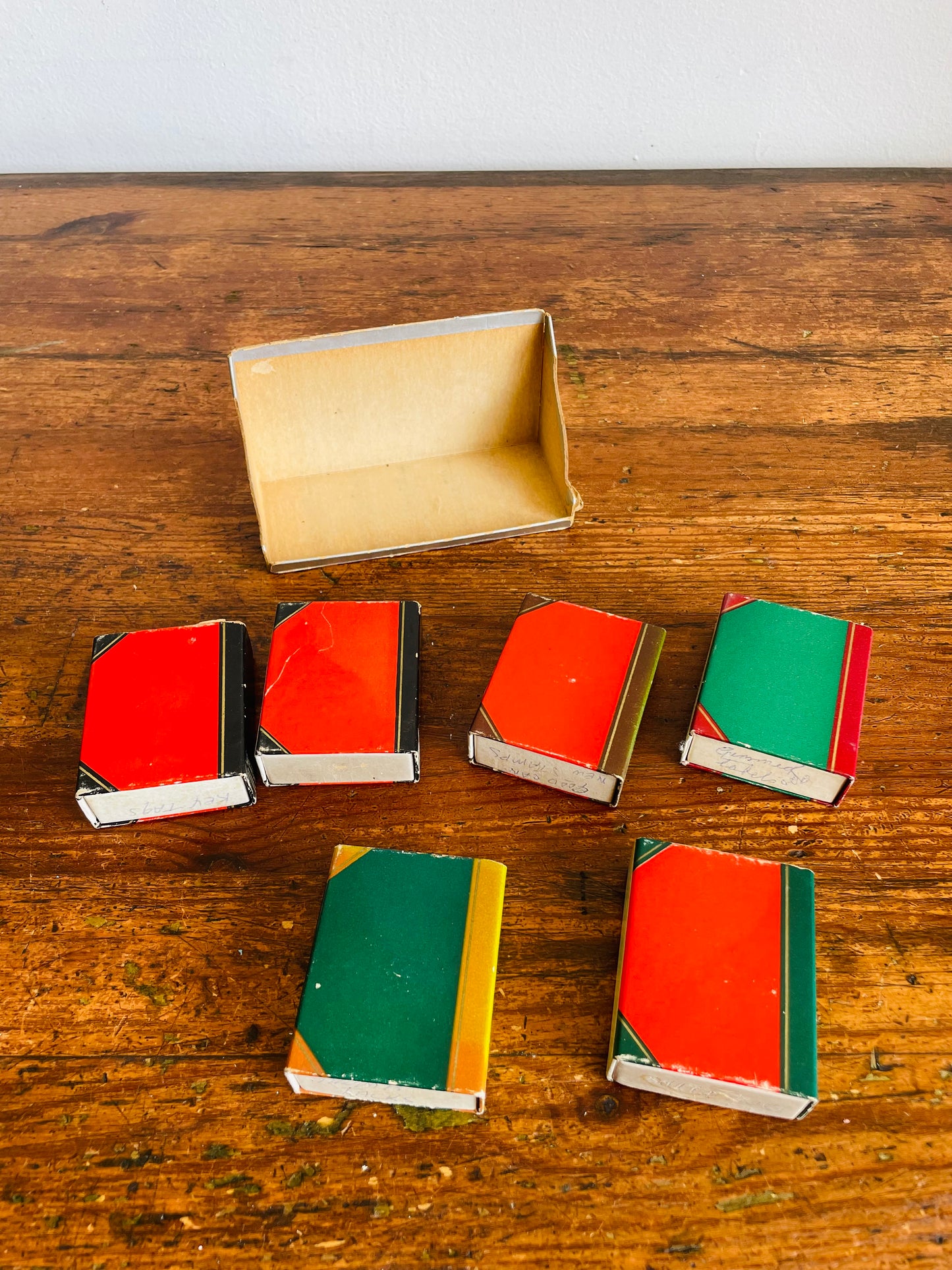 Vintage 1950s Dennison's Miniature Cardboard Bookshelf with Office Supply Book Boxes - Adorable Gift for the Bookworm!