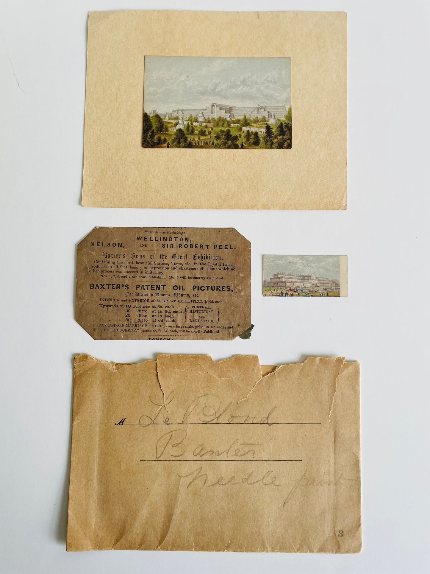 Antique 1854 Abraham LeBlond LB 70 Crystal Palace Sydenham London Print Picture - Baxter's Gems of the Great Exhibition - Includes 4 Papers