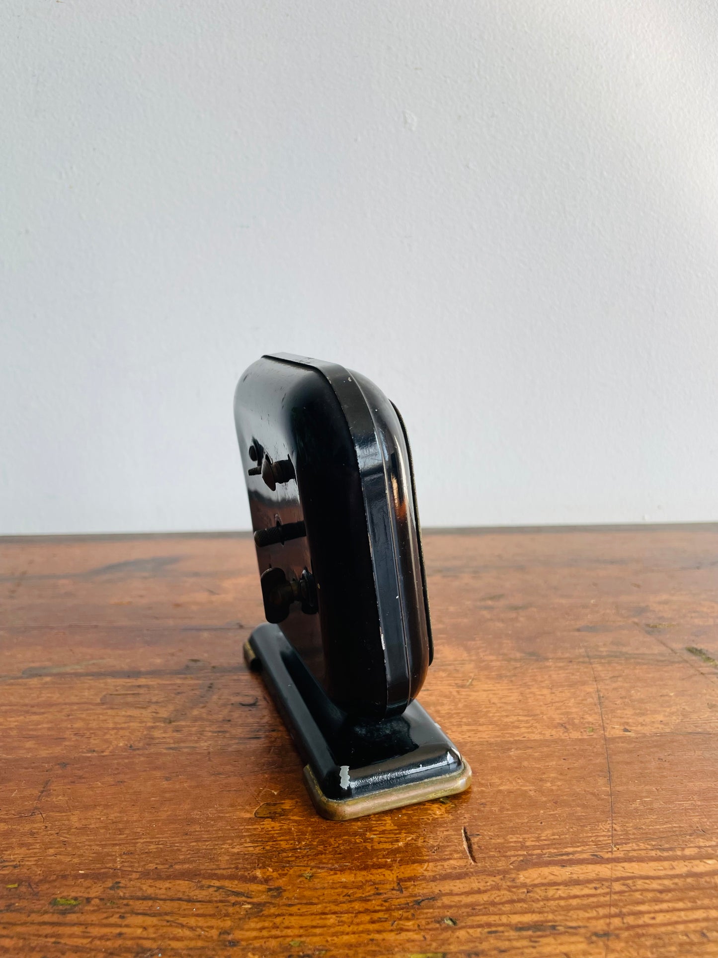 Sentinel Black Metal & Brass Clock - E. Ingraham Co. Bristol Connecticut - As-Is