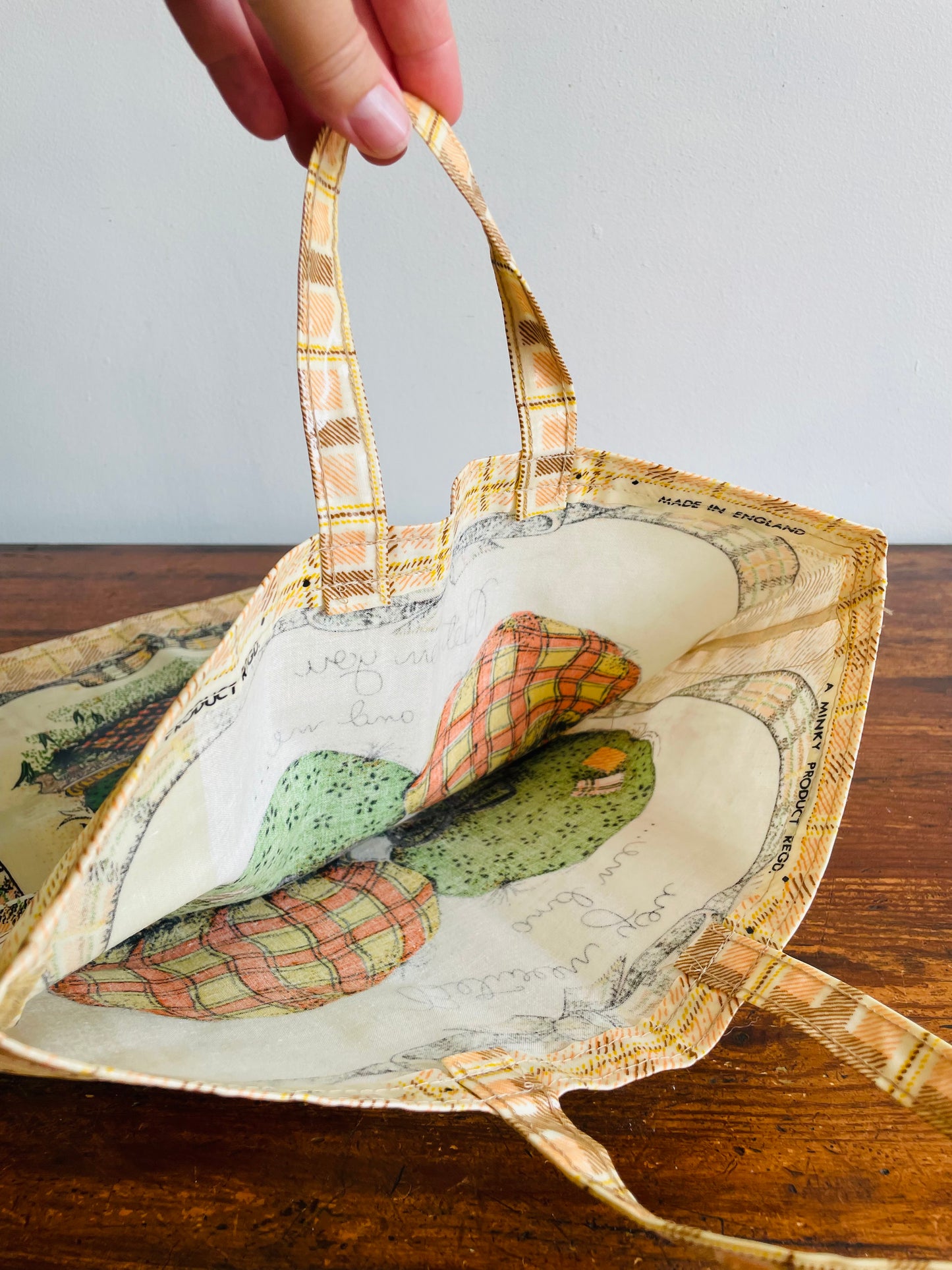 Between You and Me... Bonnie Vinyl Shopping Bag Tote - A Minky Product Made in England