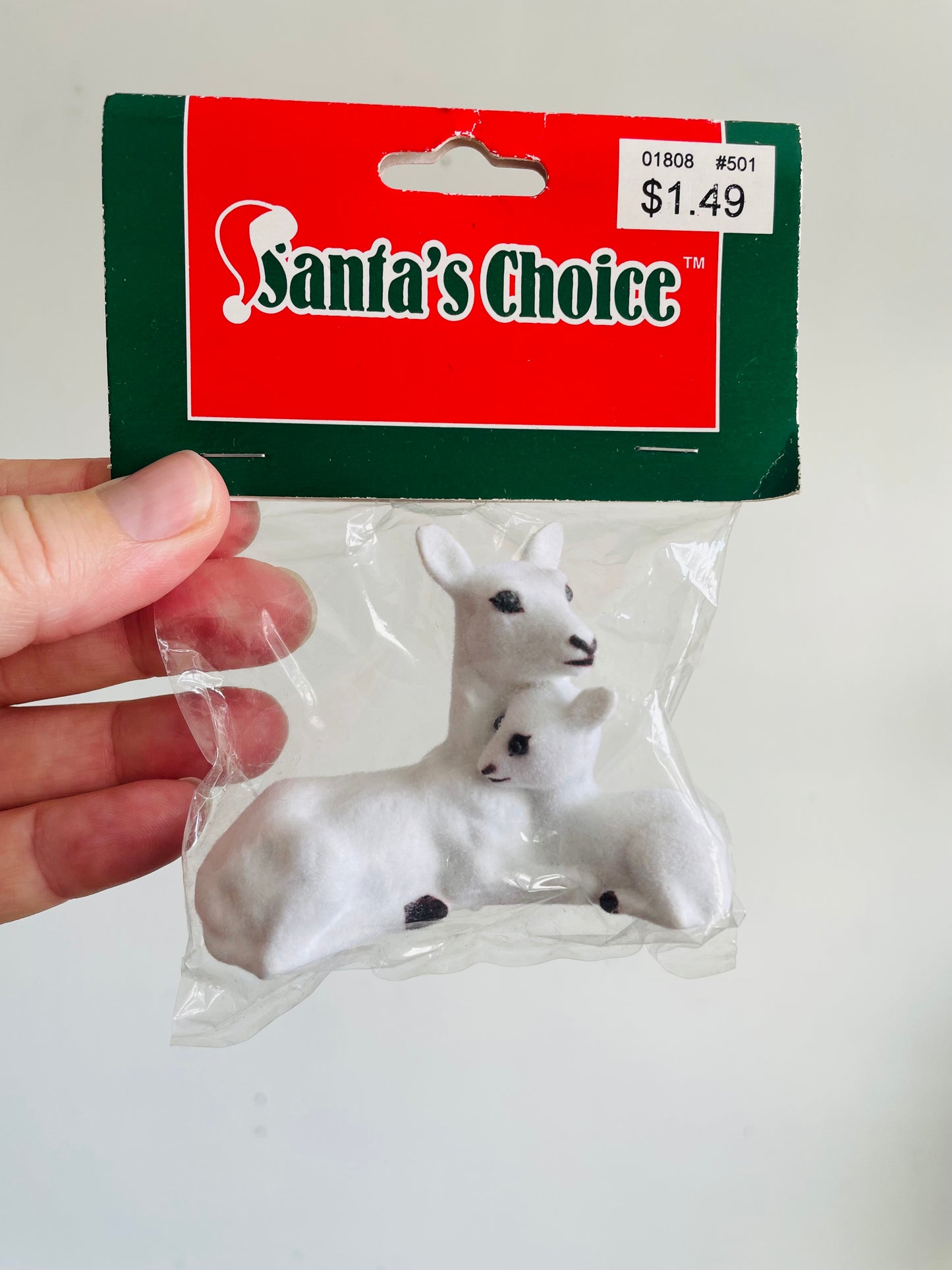 Vintage Collection of Flocked Christmas Ornaments & Figurines - Snowmen, Penguins & Deer - Set of 7