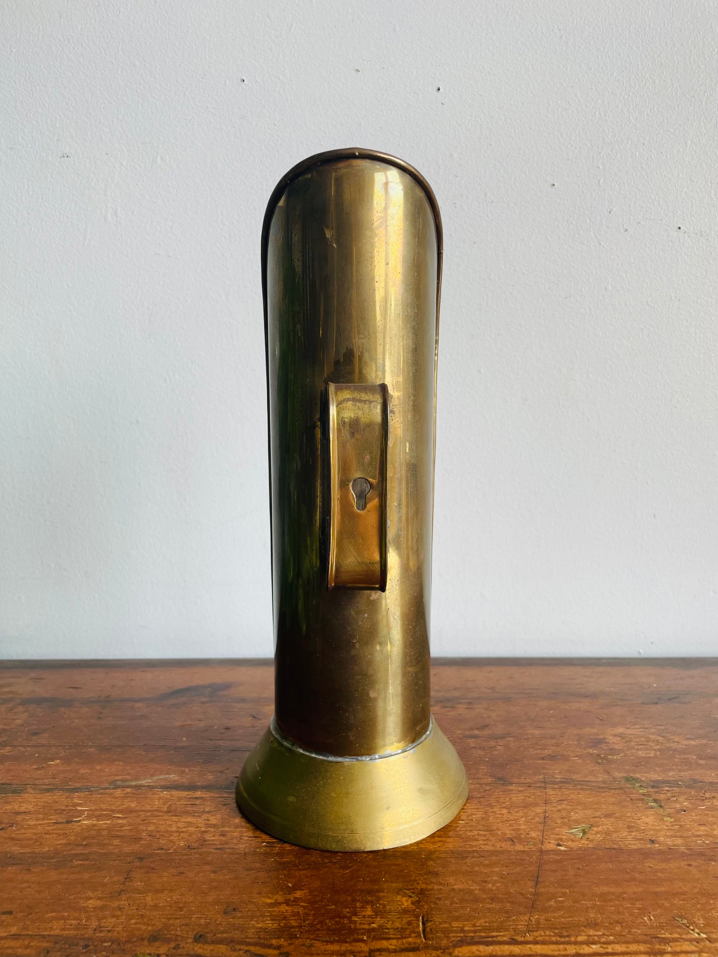Vintage Brass Candle Holder Reflector Sconce - Handle on Back - Can Stand or Hang on Wall - Made in India
