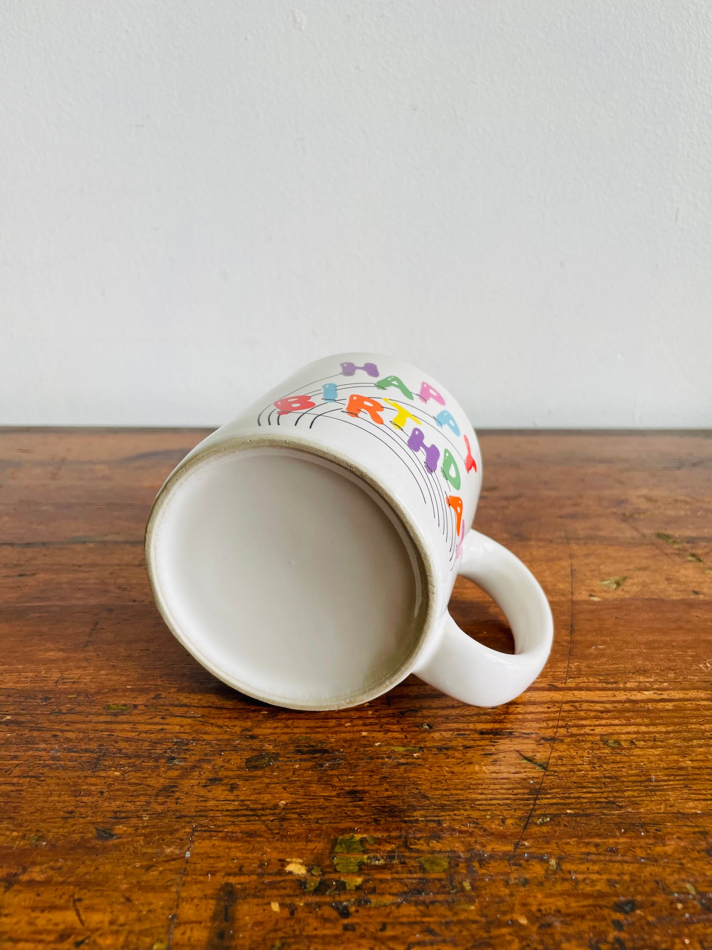 Happy Birthday Mug with Bright Balloon Letters