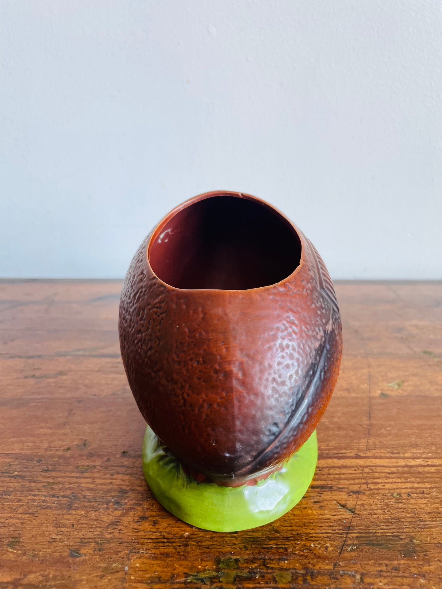 Vintage Ceramic Football Planter or Pencil Holder Cup - Made in Japan - Would Also Be Great to Hold Cutlery/Straws at a Football Party!
