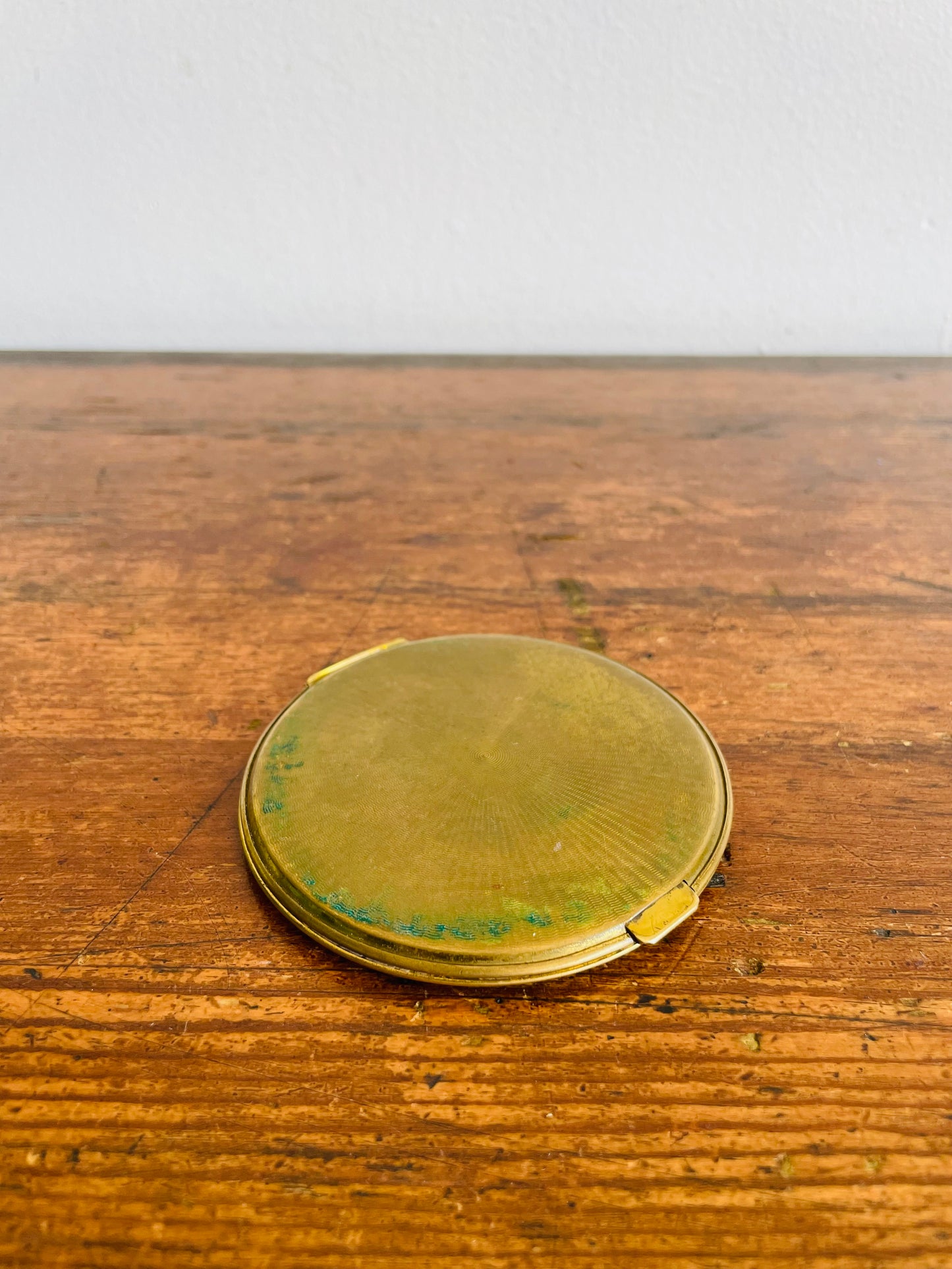 Swiss Made Brass Compact Makeup Case with Mirror