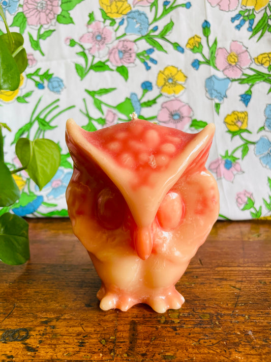 Pink Owl Candle