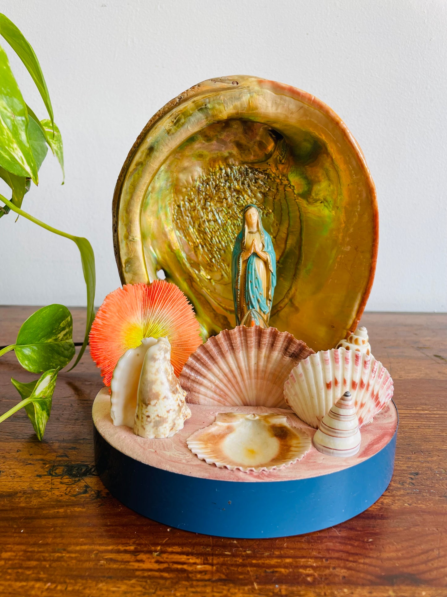 Kitschy & Unique Mary Under The Sea Shell Lamp