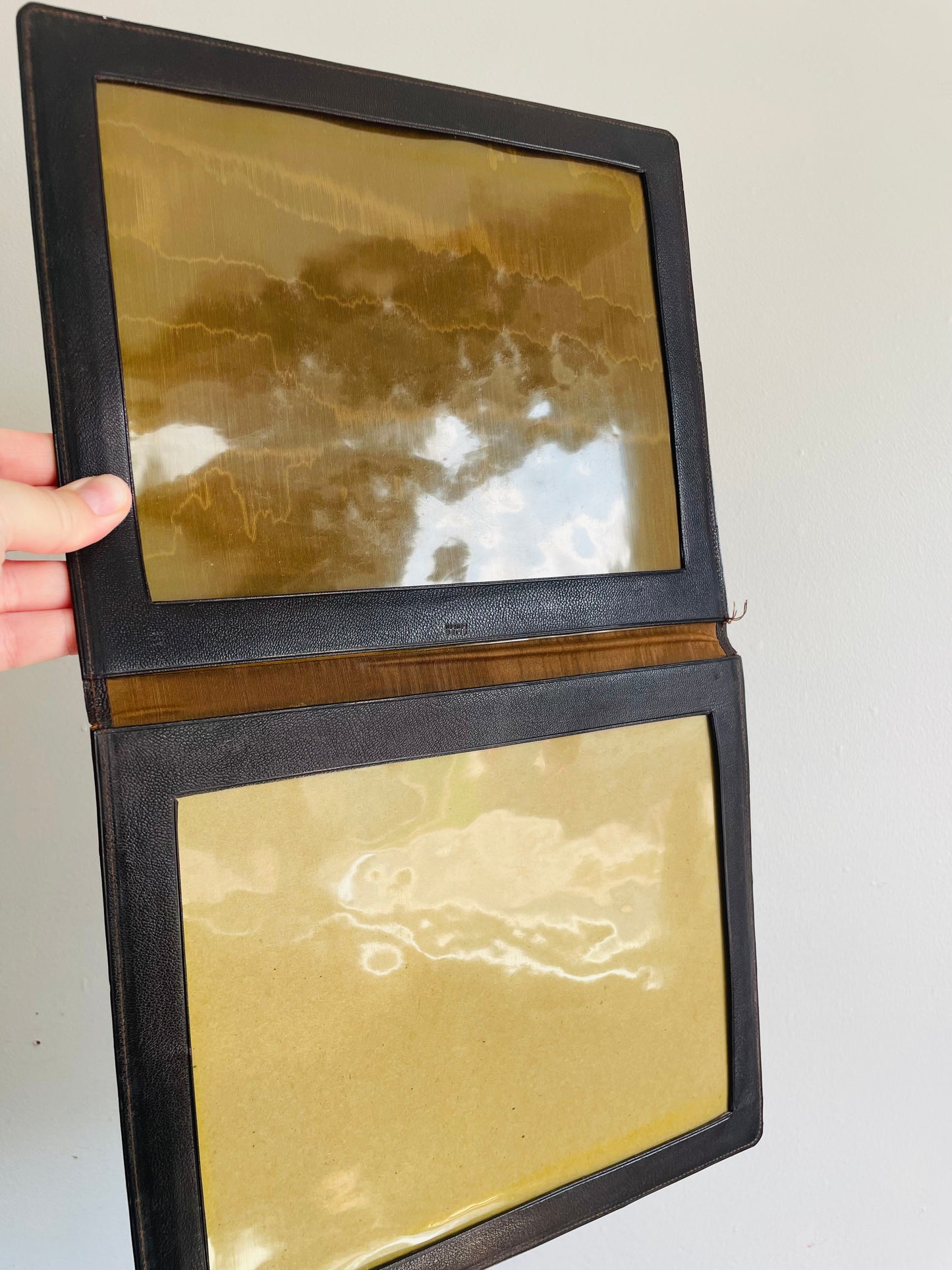 Bliss London Folding Leather Double Picture Frame - Made in England - 7" by 9" Photo Size