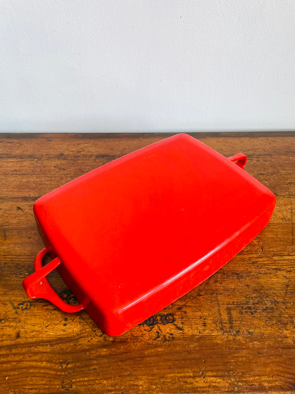 Vintage 1960s Dansk France IHQ Kobenstyle Red Enamelware Casserole / Lasagne Baking Dish - Designed by Jens H. Quistgaard