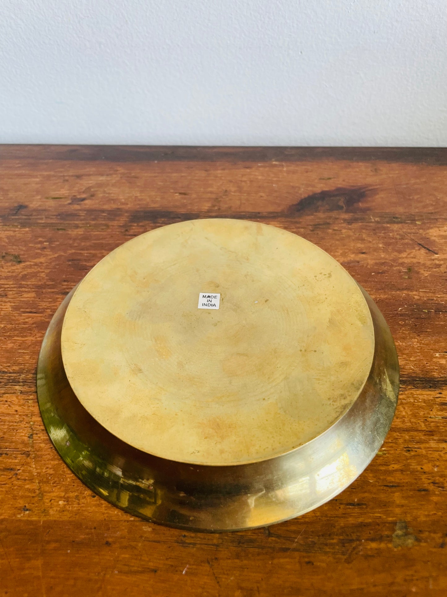 Vintage Solid Brass Trinket Bowl Dish with Embossed Peacock Bird & Flower Design - Made in India