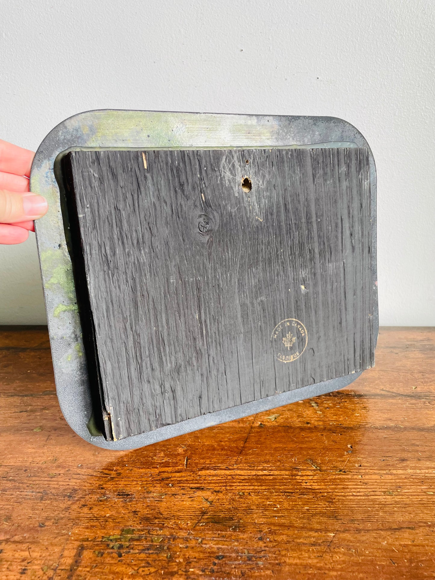 Vintage Hand Enamel on Copper Wall Plaque Picture - Signed by Canadian Artist B. E. Eren - Blue Jay Bird - Made in Canada