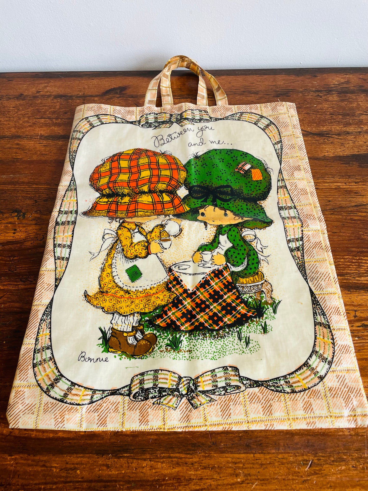 Between You and Me... Bonnie Vinyl Shopping Bag Tote - A Minky Product Made in England