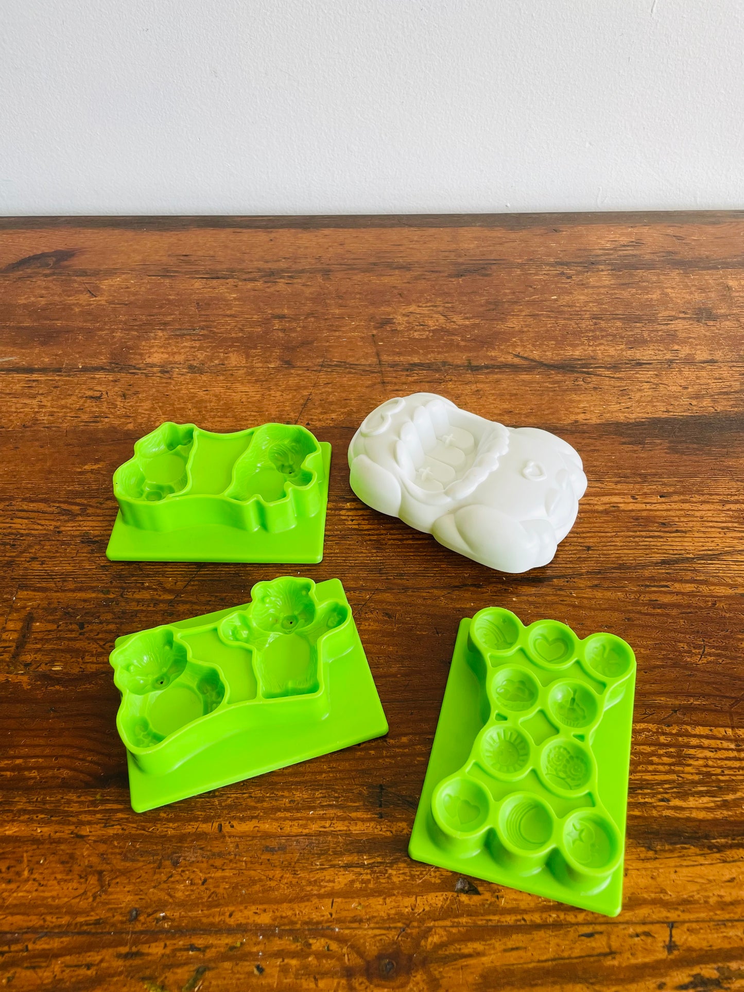 1983 American Greetings Corp Care Bears Play-Doh Molds - Set of 4 Pieces - Cloud Car & Molds for Bears and Symbols
