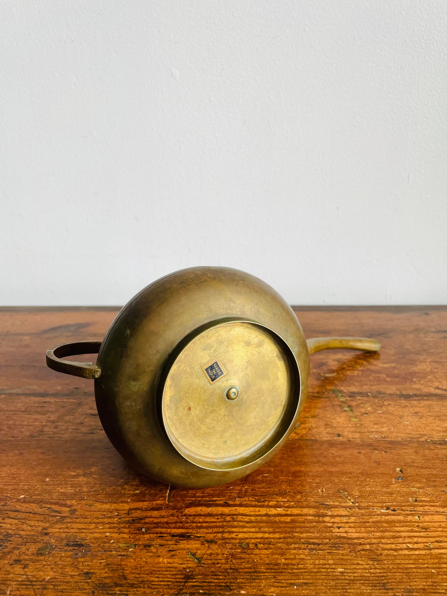 Vintage Solid Brass Watering Can with Long Spout & Curved Handle - Made in India