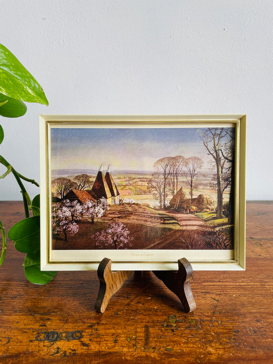 Spring in England Framed Print Picture - Thatched Roof Cottages in the Countryside