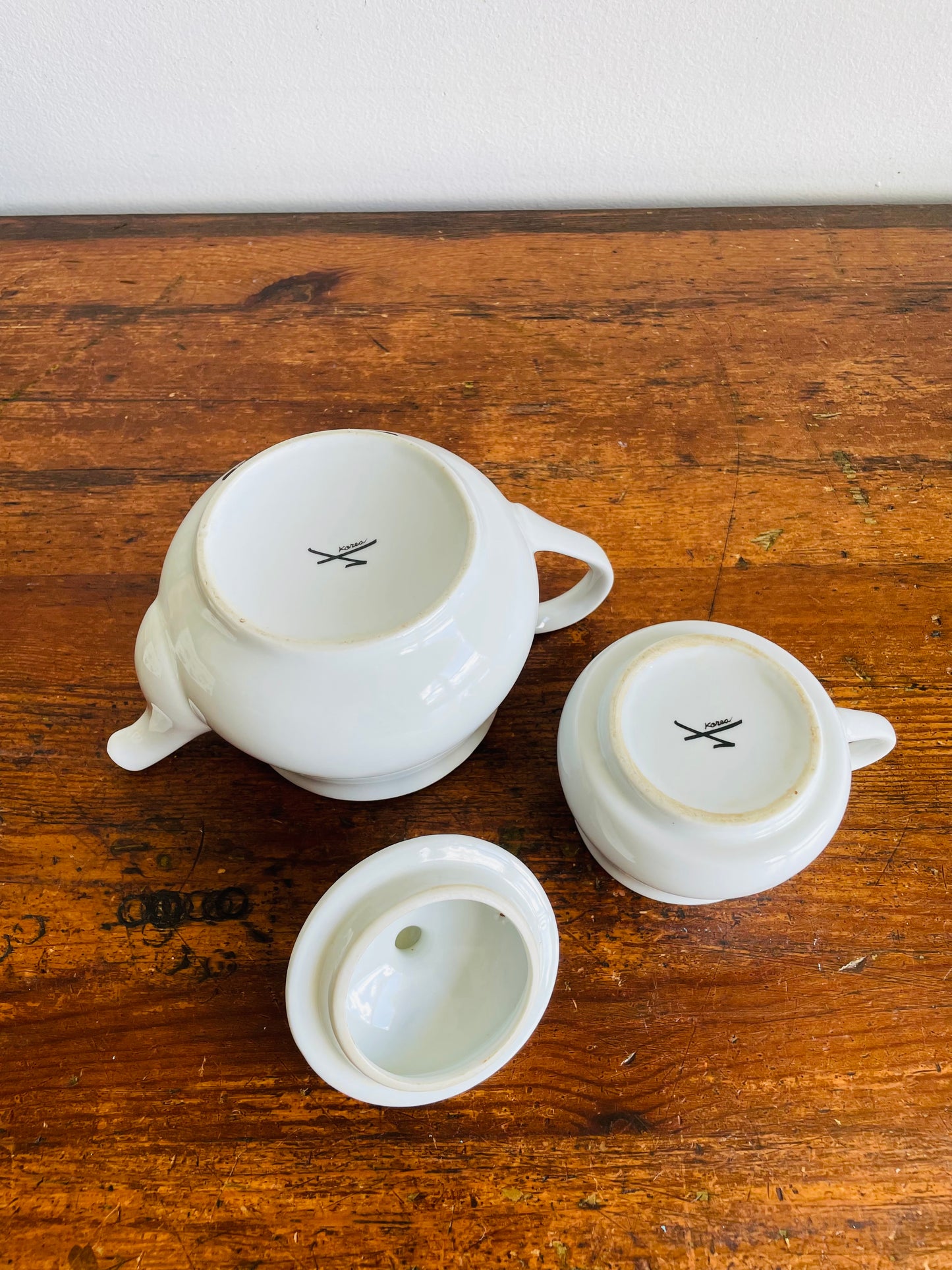 Vintage Tea For Father Stacking Teapot with Mug - Made in Korea - Set of 3 Pieces