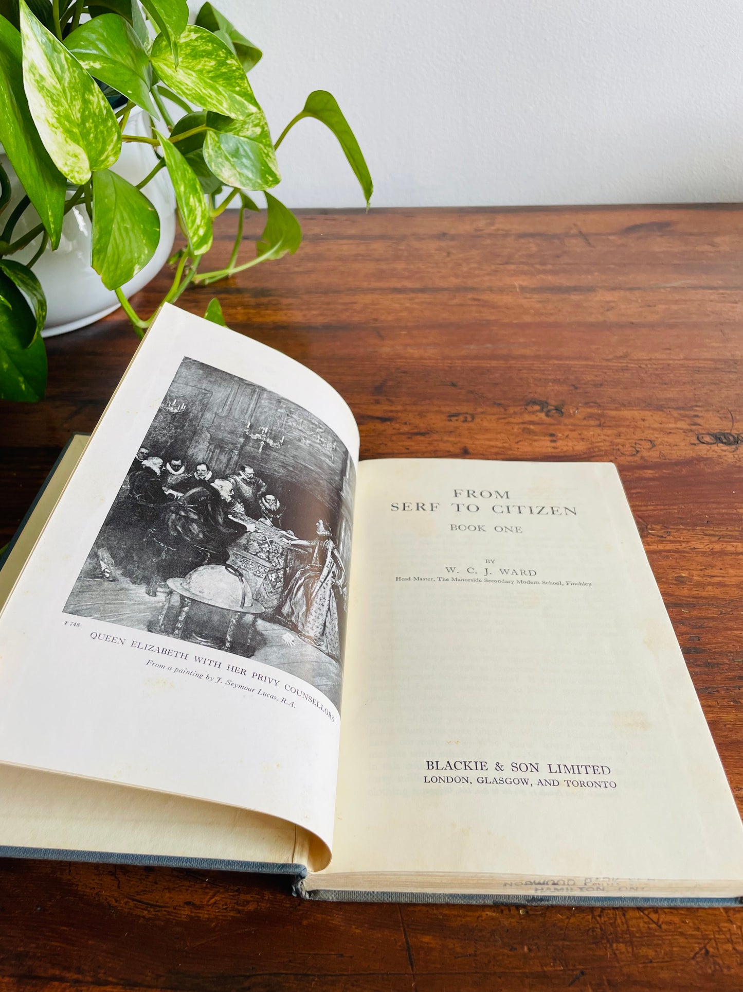 From Serf to Citizen Book One Clothbound Hardcover by W. C. J. Ward - Illustrated (1952)