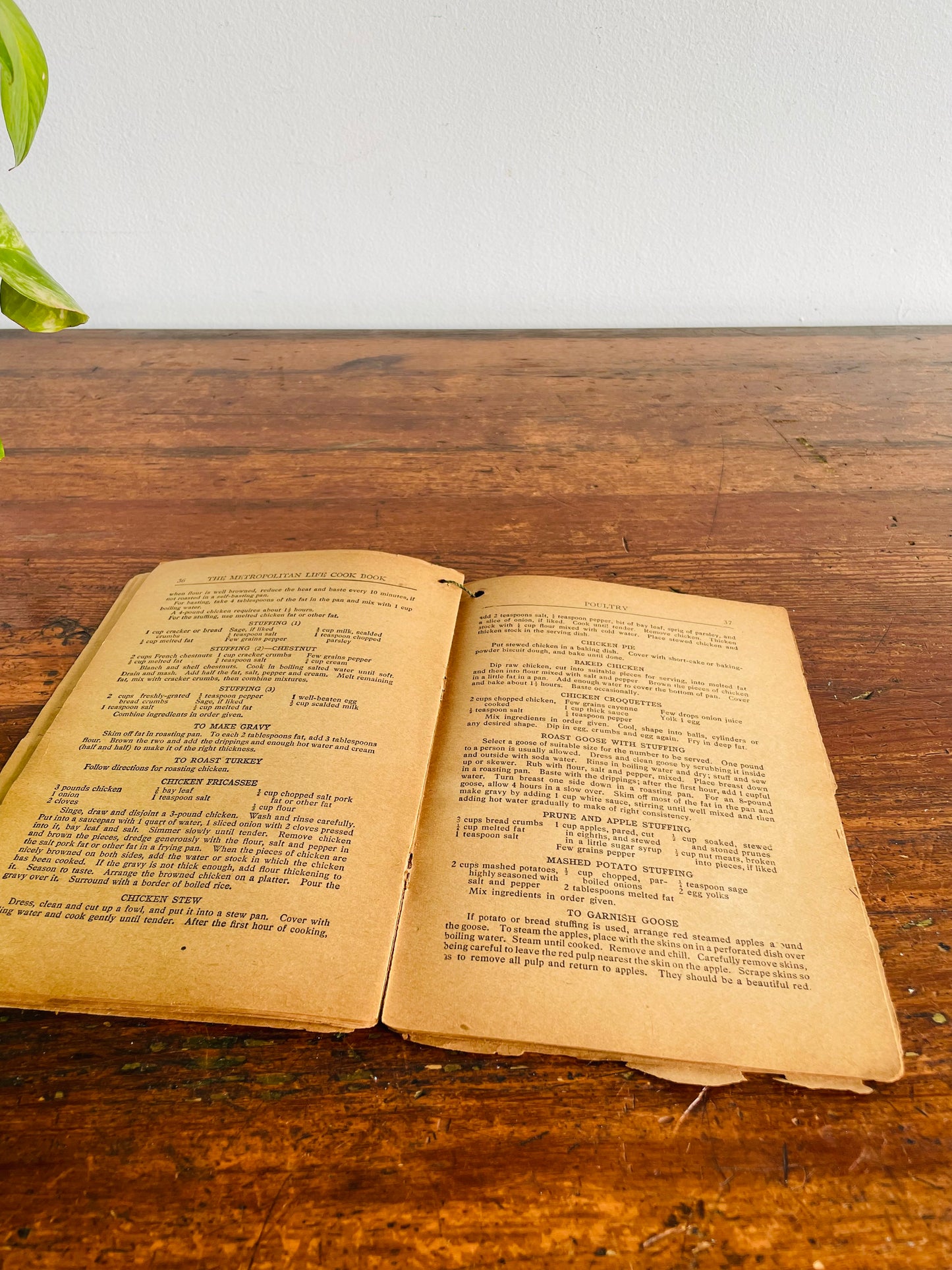 Antique Metropolitan Cookbook Paper Book - Printed & Distributed by the Metropolitan Life Insurance Company (1918)