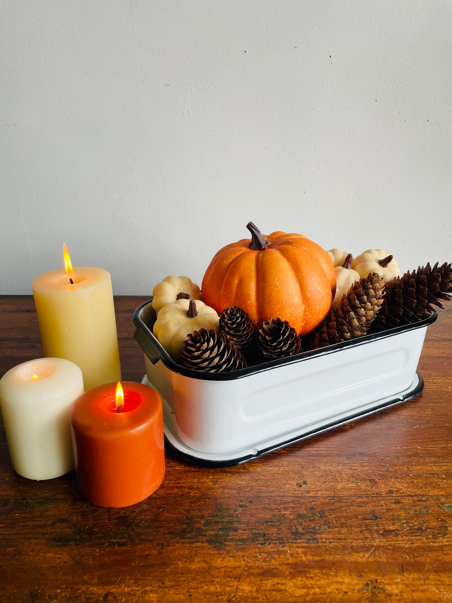Vintage White with Black Trim GSW Opal Enamelware Refrigerator Box with Lid - Made in Canada by General Steel Wares Limited