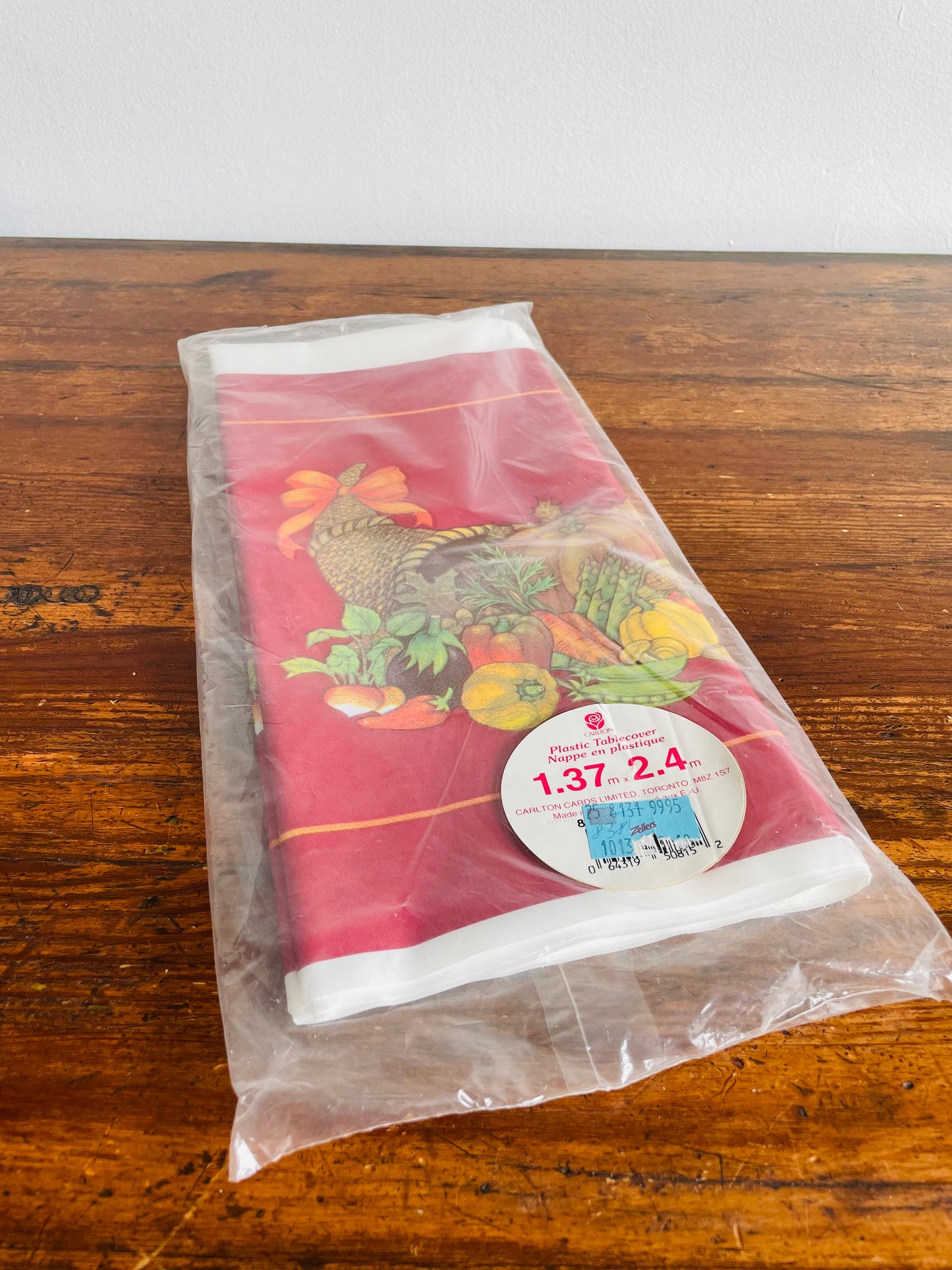 Brand New Vintage Carlton Cards Thanksgiving Plastic Tablecloth Tablecover