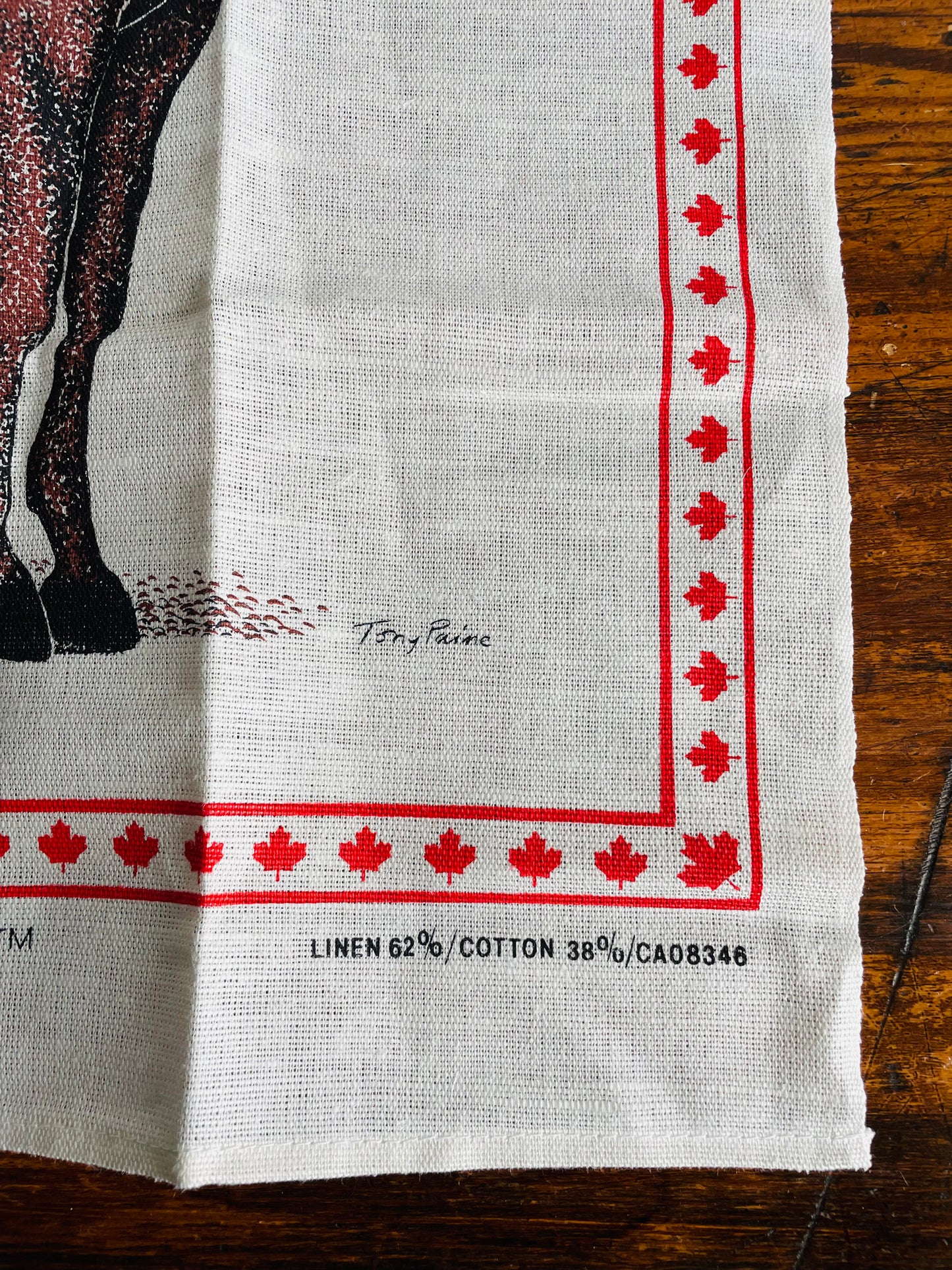 Brand New Vintage The Royal Canadian Mounted Police Linen & Cotton Blend Tea Towel - Skemo / Tony Paine - Silkscreened in Canada
