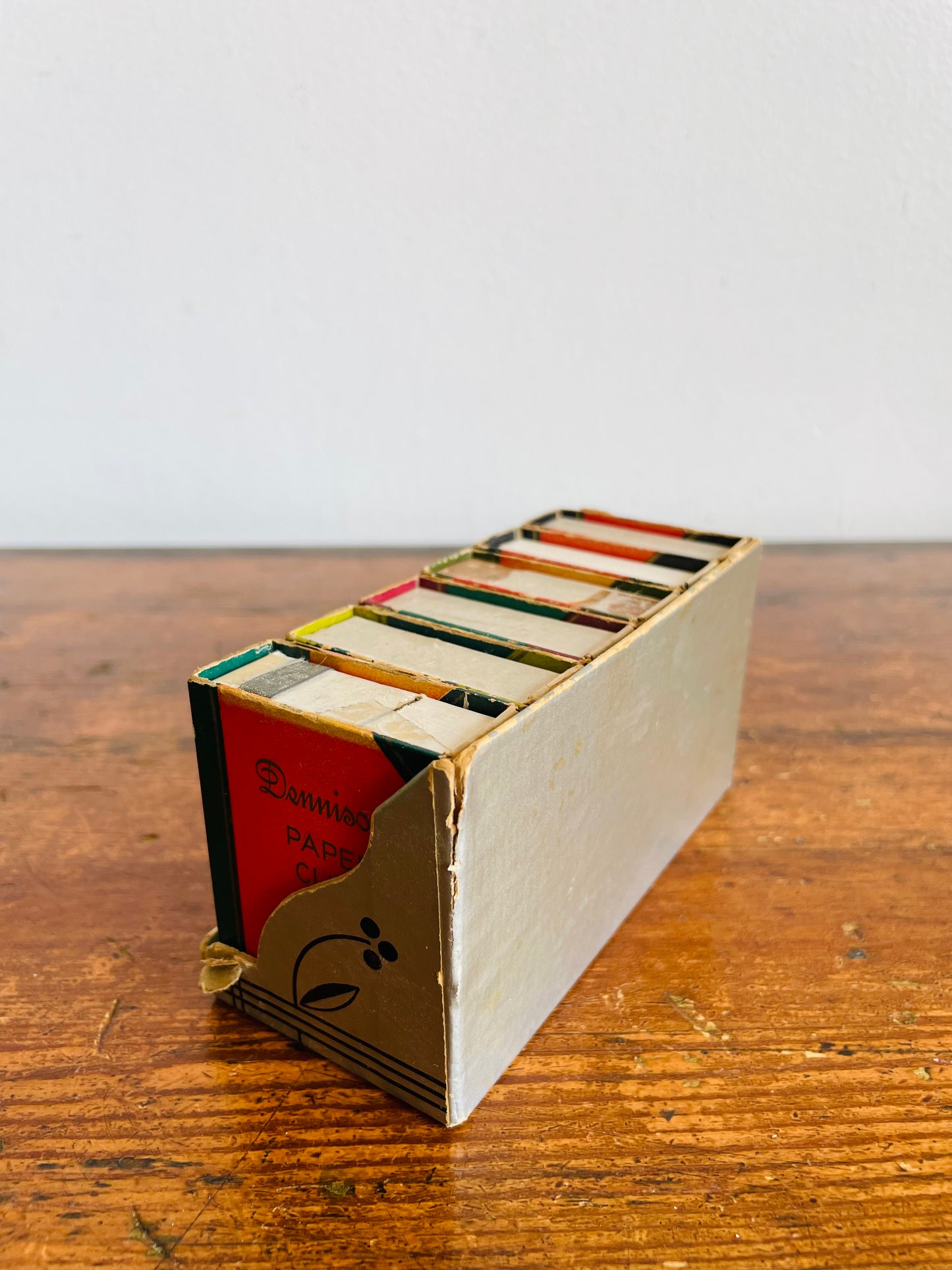Vintage 1950s Dennison's Miniature Cardboard Bookshelf with Office Supply Book Boxes - Adorable Gift for the Bookworm!