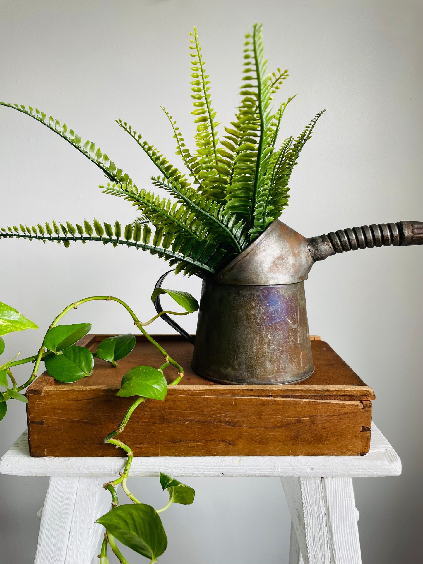 Rustic Farmhouse Quart General Steel Wares Limited Oil Can with Bendable Spout & Handle - Great for Flowers!