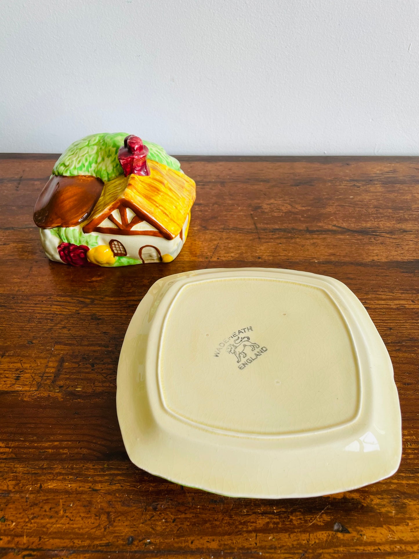 1930s Wade Heath Cottage Covered Butter Dish - Made in England