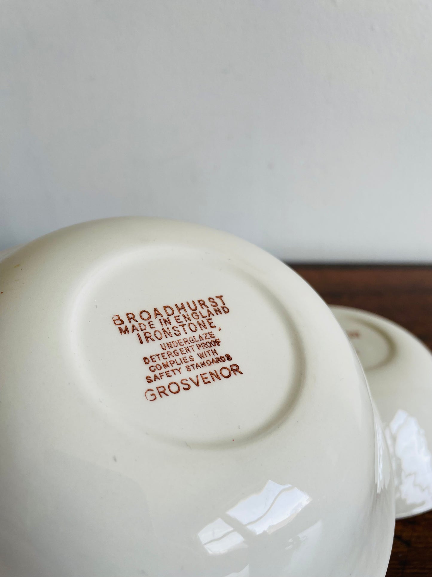 Broadhurst English Ironstone Cereal Bowls - Kathie Winkle Grosvenor Flower Pattern - Set of 2 - Found in Killarney, Ireland