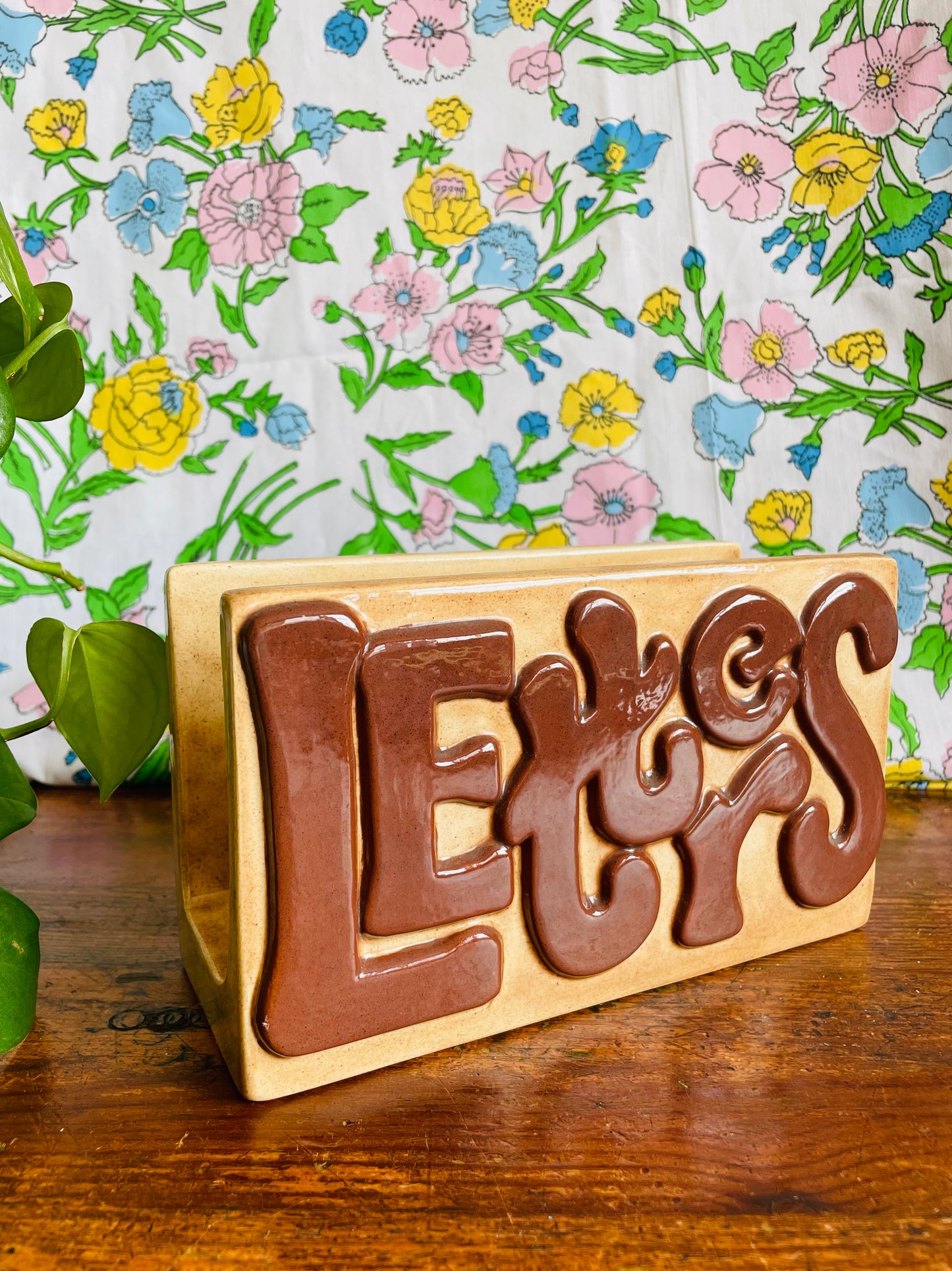 1982 Letters Mail Holder in Bubble Font - Hand Painted & Signed by DR
