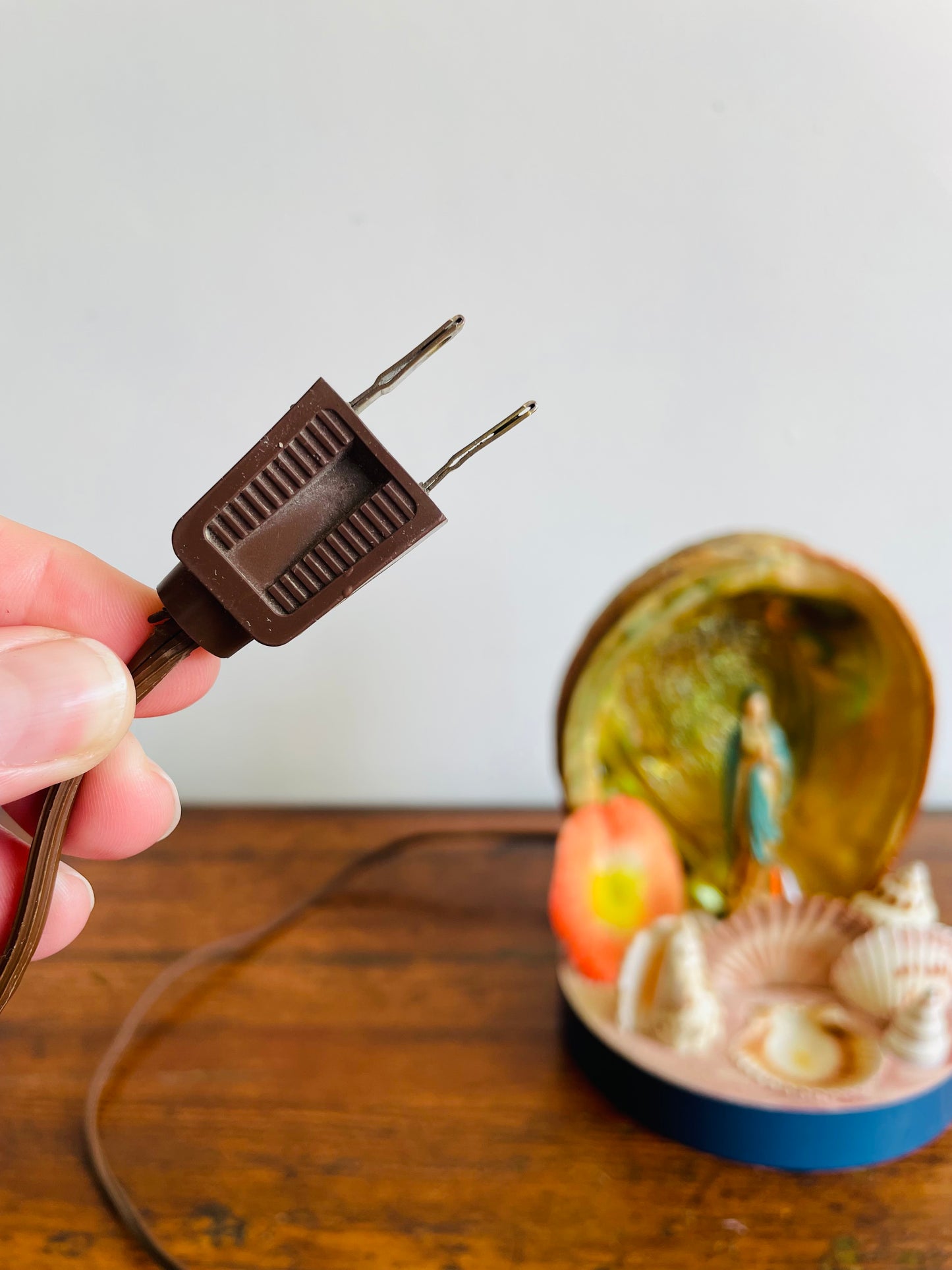 Kitschy & Unique Mary Under The Sea Shell Lamp