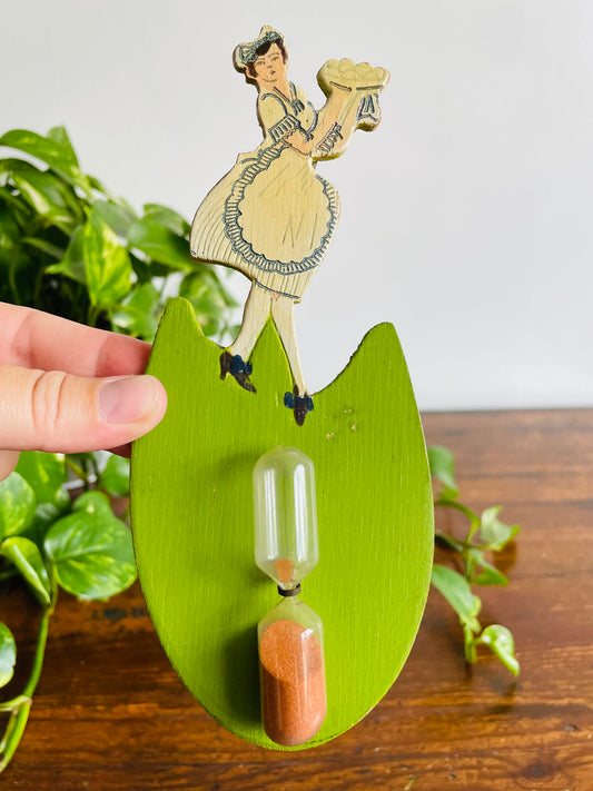Wooden Magnetic Hourglass Timer with Kitschy Graphic - Made in Germany